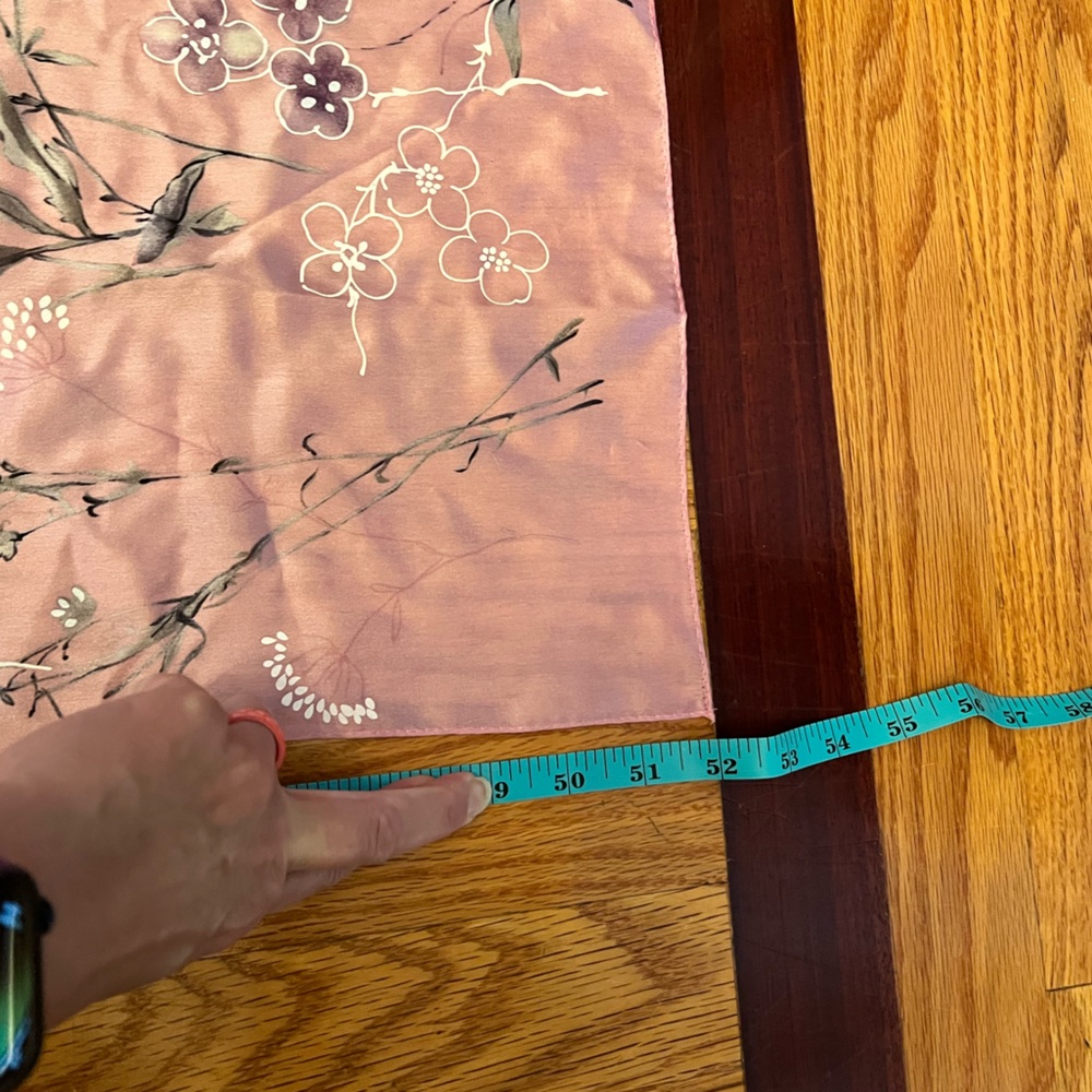 Vintage Elaine Gold for Collection XIIX Pink Ombré Floral Print Silk Scarf - Picture 3 of 6